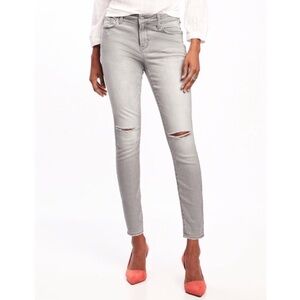 Old Navy Rockstar Low-rise Gray Distressed Denim Jeans